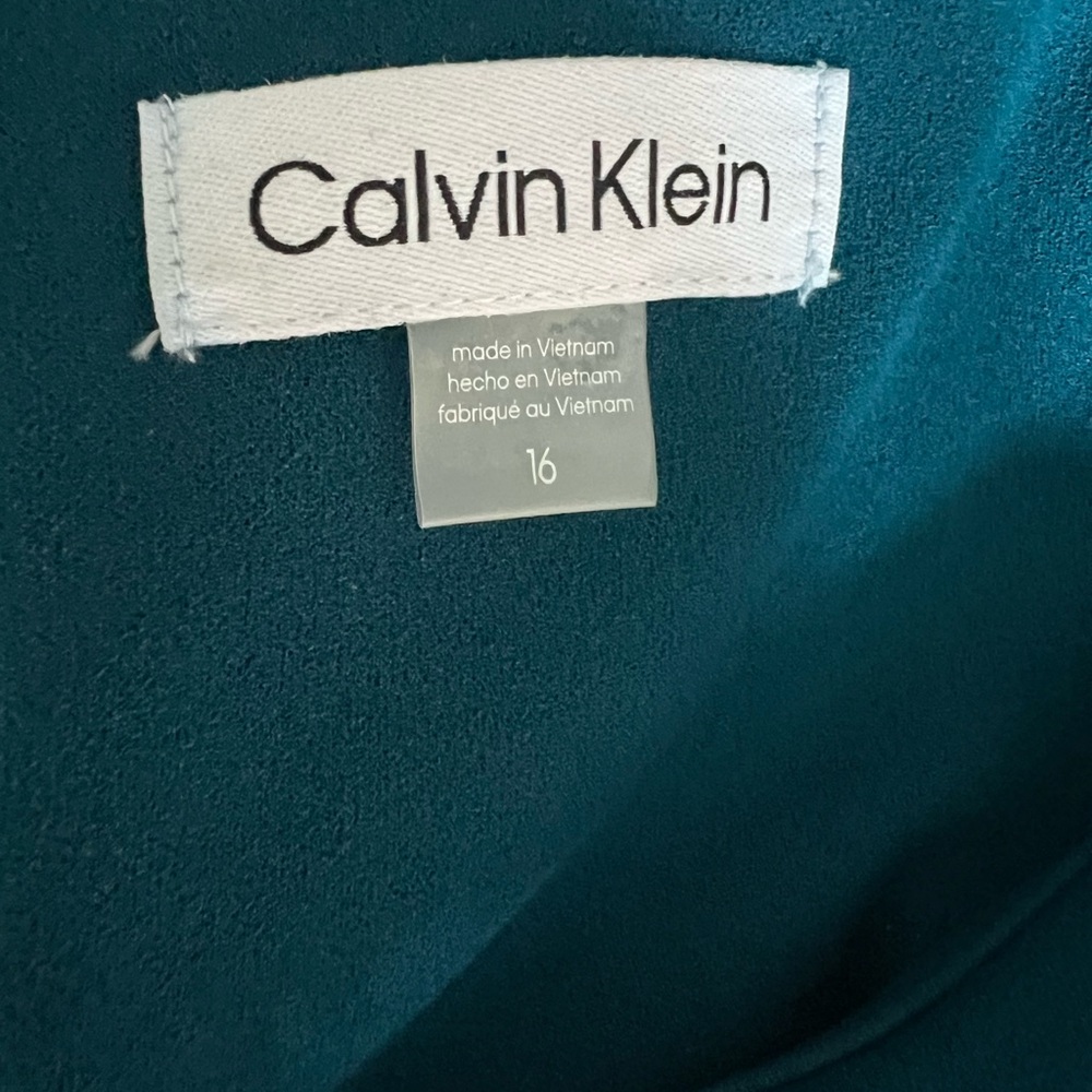 Calvin Klein Asymmetrical Teal Dress - Picture 2 of 2